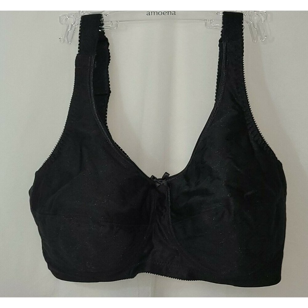 Amoena Mastectomy Bra 40DD #2114 Black New Free Sh